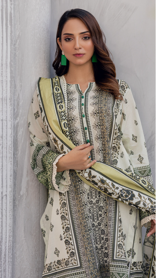 3 Piece - Embroidered Lawn - SGV2 - 17