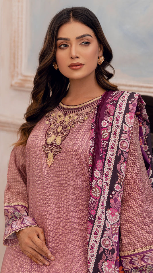 3 Piece - Embroidered Lawn - CLV2 - 16