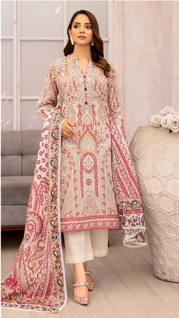 3 Piece - Embroidered Lawn - SGV2 - 12
