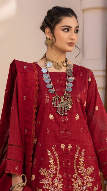3 Piece - Embroidered Lawn - EMBV6-01