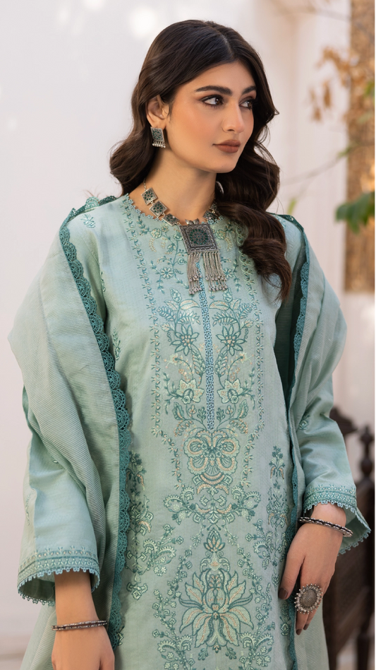 3 Piece - Embroidered Lawn - EMBV6-02