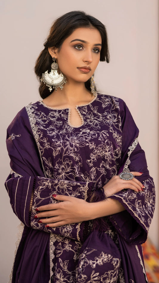 3 Piece - Embroidered Lawn - EMBV6-03