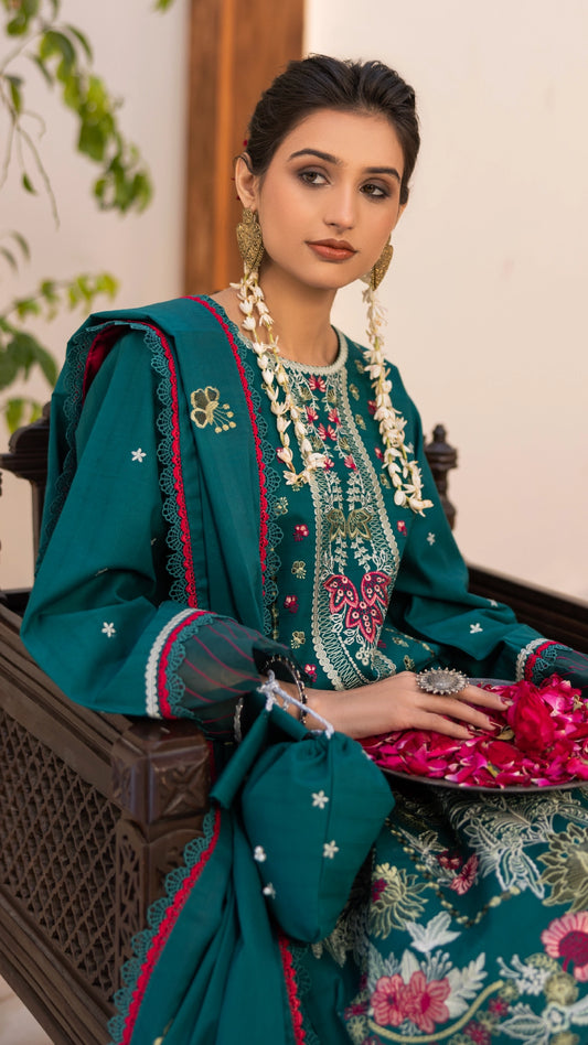 3 Piece - Embroidered Lawn - EMBV6-04