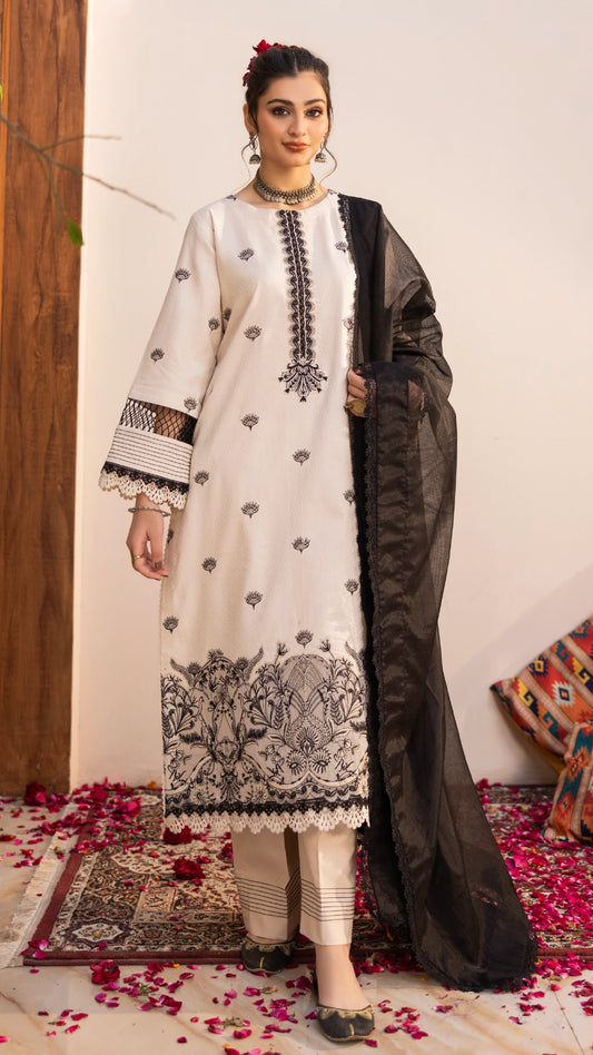 3 Piece - Embroidered Lawn - EMBV6-06