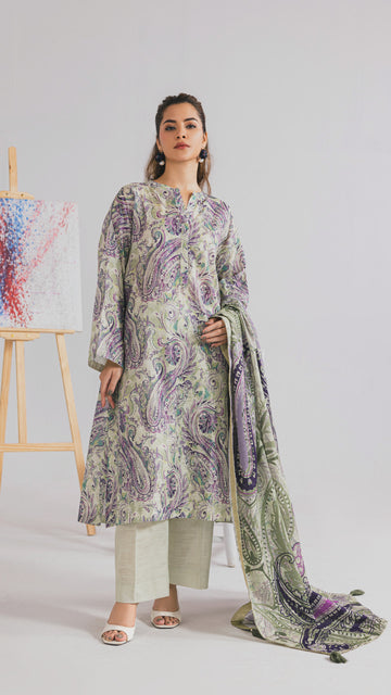 Khaddar Printed Suit- DYV3-10