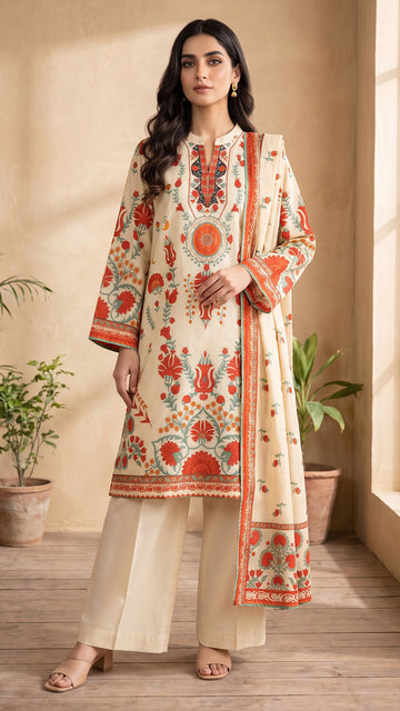 3 Piece-Printed Lawn-SGV16-04