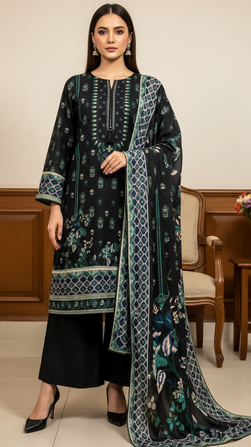 3 Piece - Khaddar Printed Suit- KSG-V11-06