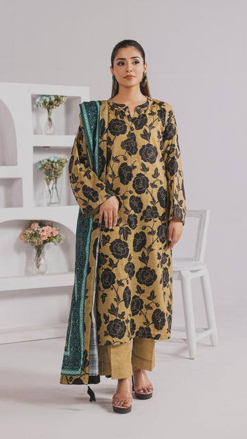 Khaddar Printed Suit- DYV3-14