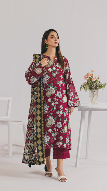 Khaddar Printed Suit- DYV3-15