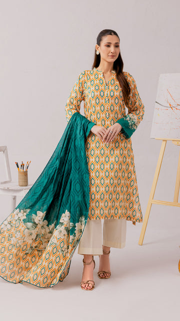 3 PC-Printed Lawn Suit DYV2-18