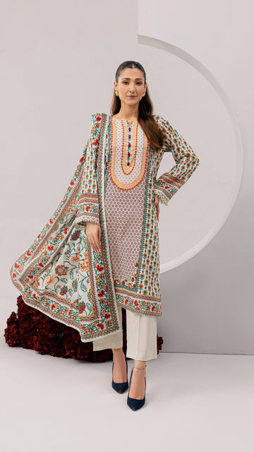 3 PC-Printed Lawn Suit DYV2-15