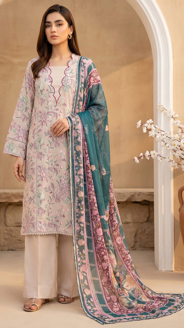 3 Piece - Embroidered Lawn -V14-05