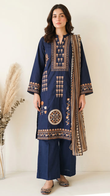 3 Piece - Embroidered Lawn -V14-01