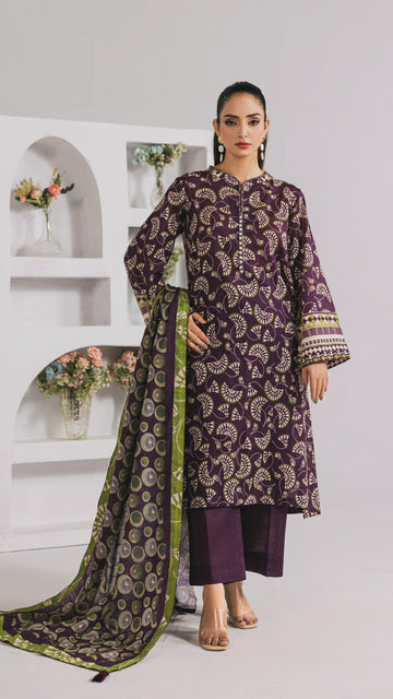 Khaddar Printed Suit- DYV3-09