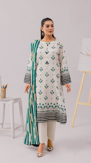 3 PC-Printed Lawn Suit DYV2-12