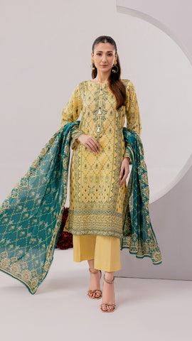 3 PC-Printed Lawn Suit DYV2-27