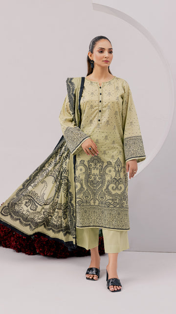 3 PC-Printed Lawn Suit DYV2-11