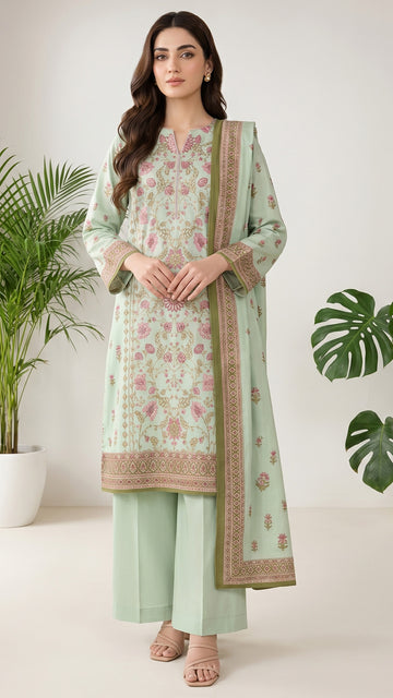 3 Piece- Printed Lawn - DTD-V13-06
