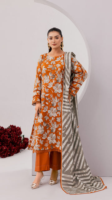 3 PC-Printed Lawn Suit DYV2-17