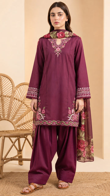 3 Piece - Embroidered Lawn -V14-04