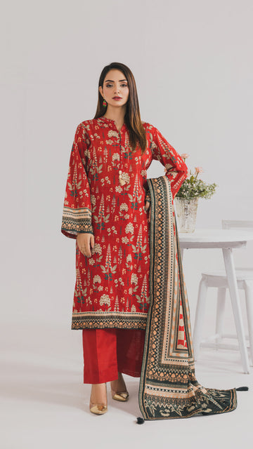 Khaddar Printed Suit- DYV3-01