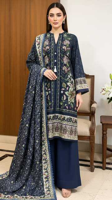 3 Piece - Khaddar Printed Suit- KSG-V11-01