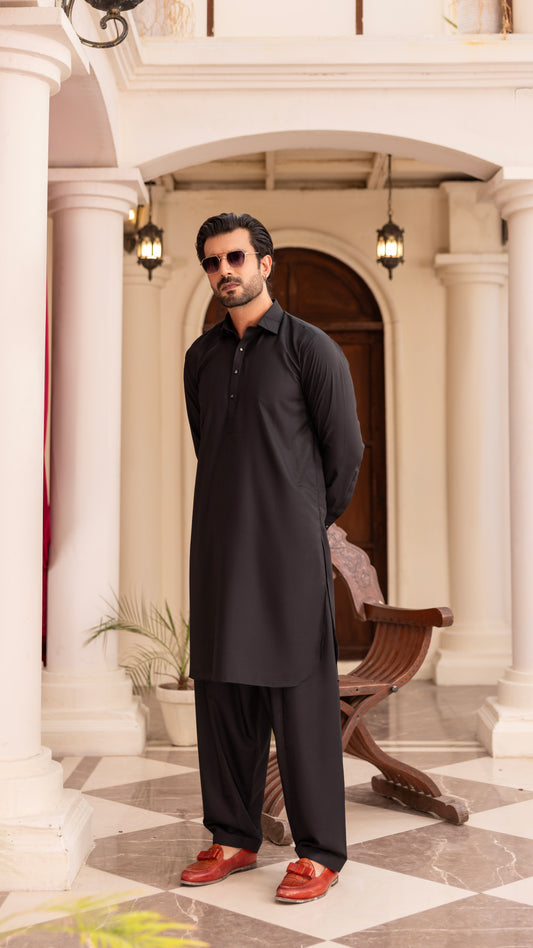 Negro Blended Shalwar Kameez