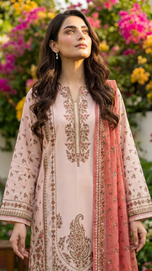 3 Piece- Printed Lawn - DTD-V13-09