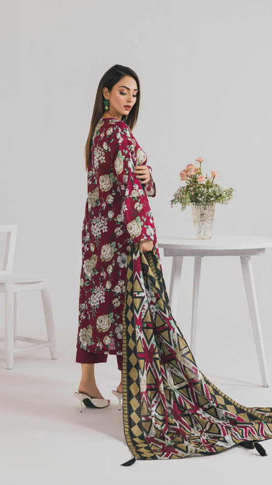 Khaddar Printed Suit- DYV3-15