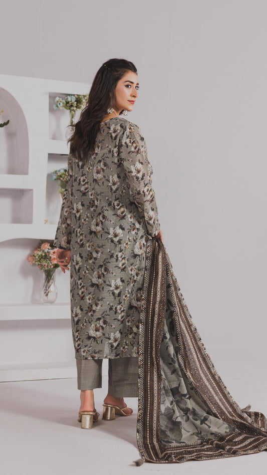 Khaddar Printed Suit- DYV3-11