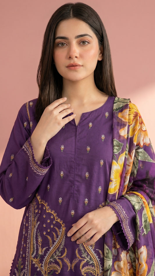 3 Piece - Embroidered Lawn -V14-03