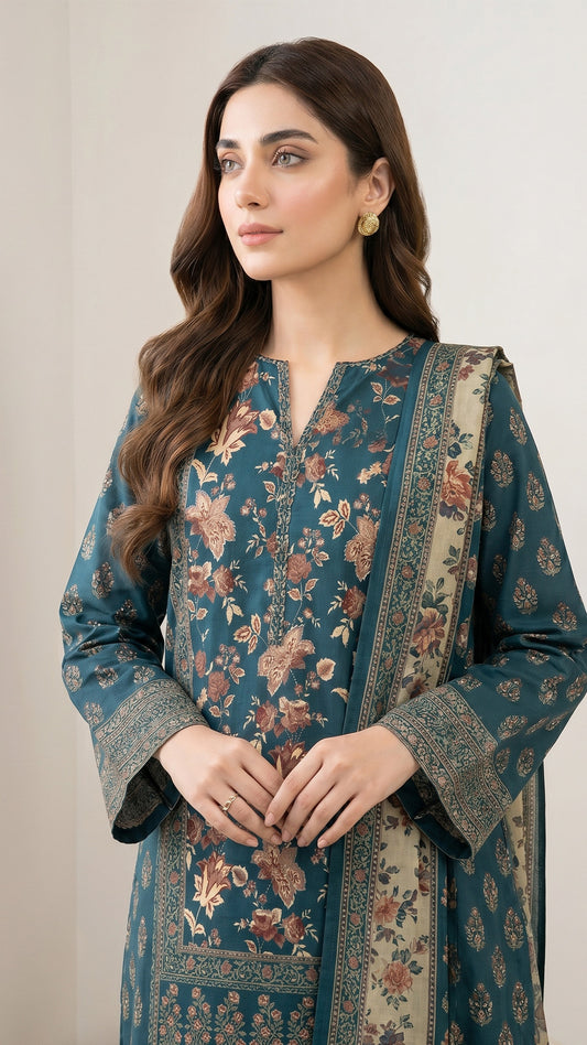 3 Piece- Printed Lawn - DTD-V13-08