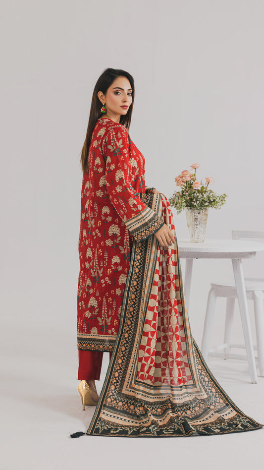 Khaddar Printed Suit- DYV3-01