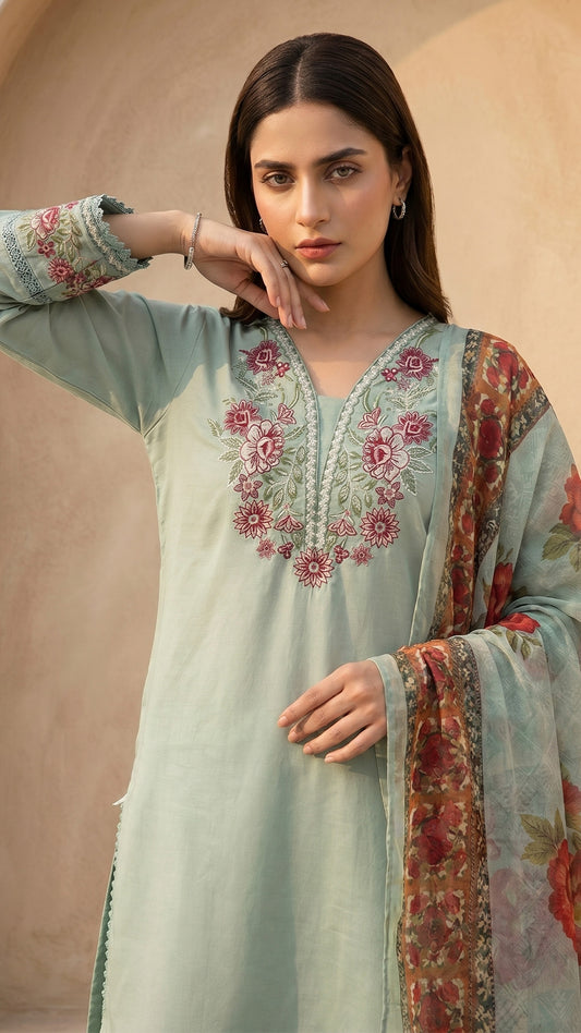 3 Piece - Embroidered Lawn -V14-06
