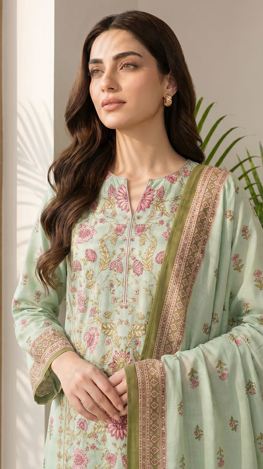 3 Piece- Printed Lawn - DTD-V13-06