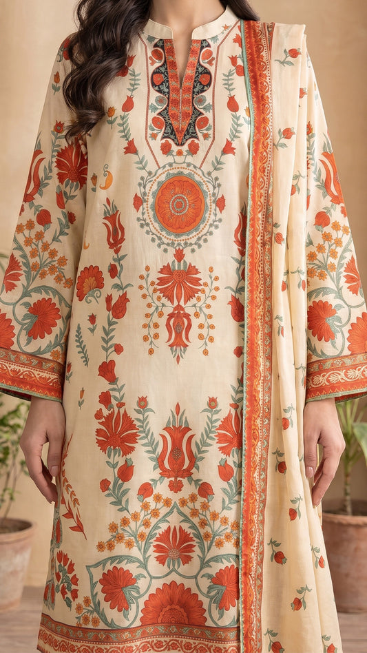 3 Piece-Printed Lawn-SGV16-04