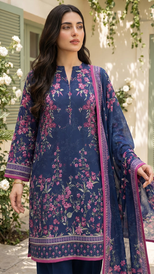 3 Piece- Printed Lawn - DTD-V13-04