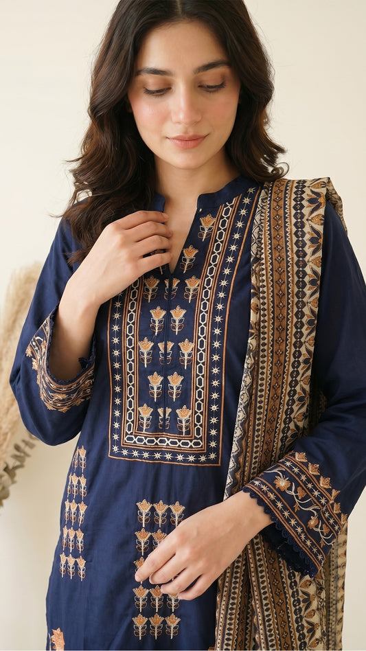 3 Piece - Embroidered Lawn -V14-01