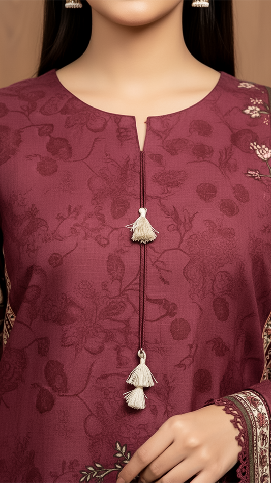 3 Piece - Khaddar Printed Suit- KSG-V11-04