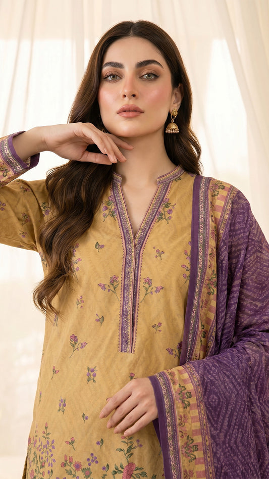 3 Piece- Printed Lawn - DTD-V13-05