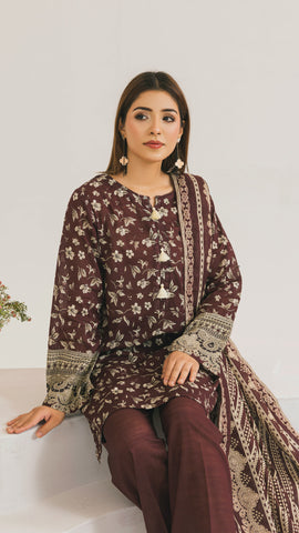 Khaddar Printed Suit- CLV3-03