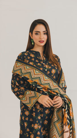 Khaddar Printed Suit- CLV3-04