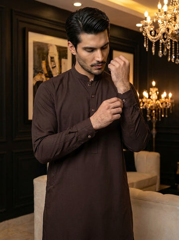 Chocolate Brown Shalwar Kameez ( Men-V6-06  )